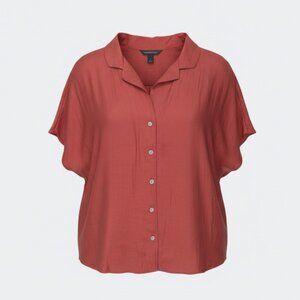 Banana Republic Coral Pink Resort Shirt Short Sleeve Button Down Size Medium